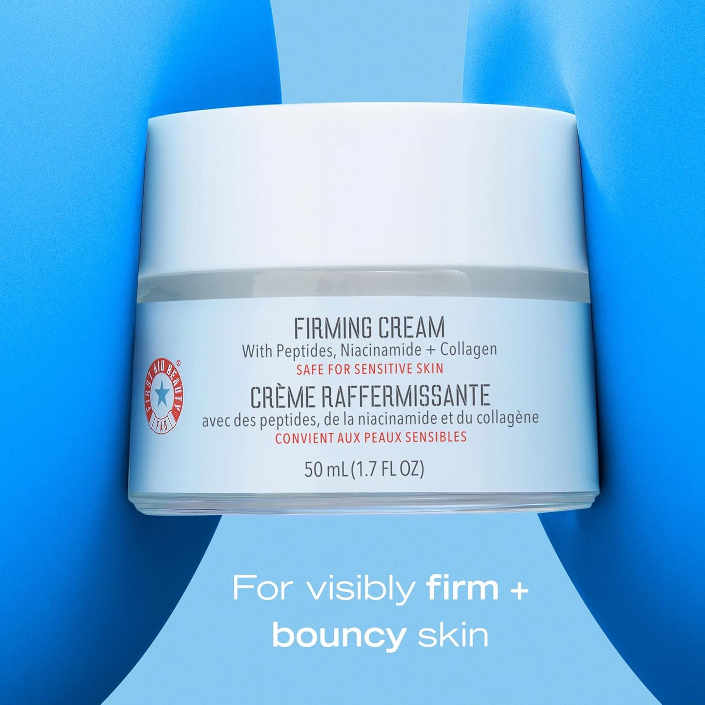 First Aid Beauty - Firming Collagen Cream with Peptides & Niacinamide, Ultra-Rich Plumping Moisturizer, Hydrates & Visibly Firms, Non-Comedogenic, Safe for Sensitive Skin, 3.5 oz-GlimoraGlow