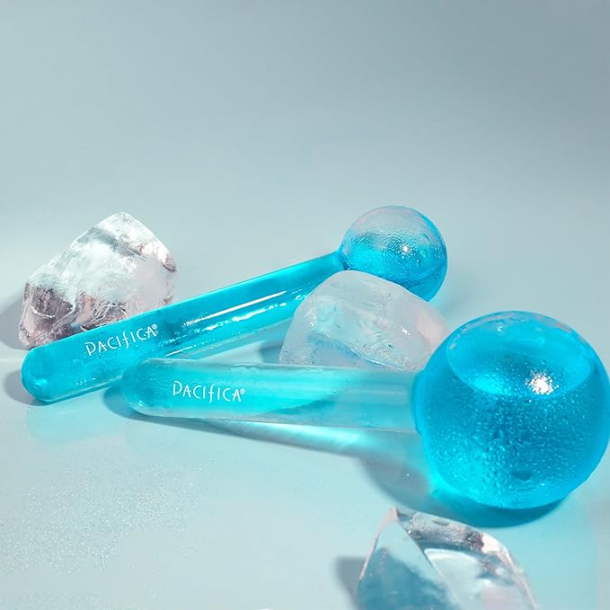 Pacifica Ice Roller Cryo Globes – Cooling Glass Facial Massager for Face, Eyes & Neck – Cold Therapy Beauty Tool for Puffy Eyes, Dark Circles, Redness, Wrinkles – Skin Care Gift for Women & Men-GlimoraGlow