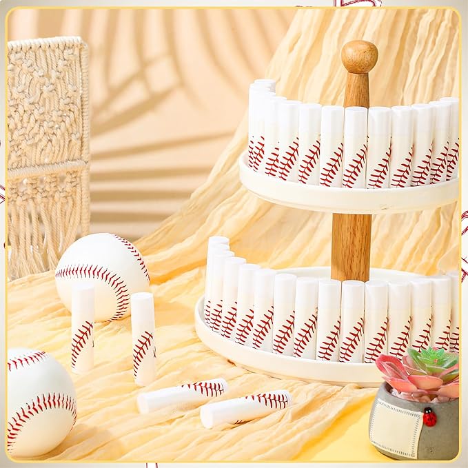 144 Pcs Baseball Lip Balm Hand Cream Set Baseball Party Supply, Include 36 Baseball Lip Balm 36 Moisturizing Hand Cream 36 Baseball Bag 36 Baseball Card and Rope for Baseball Accessories Gifts-GlimoraGlow
