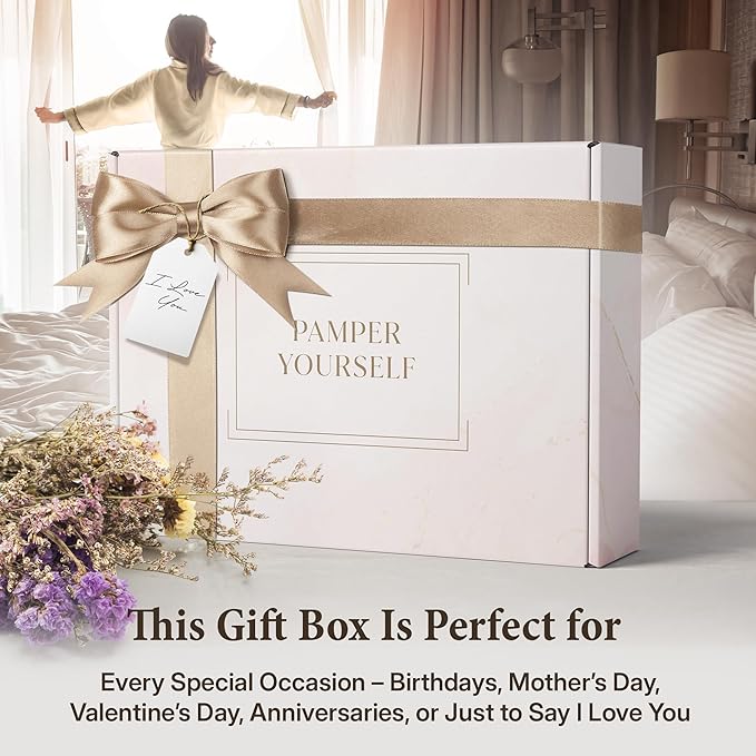 10-Piece Spa Gift Box for Women | Self-Care Set with Eye Mask, Loofa,Bath Bombs,Face Masks,Bubble Bath, Lotion, Body Wash & Bath Salt | Gift for Mom, Grandma, Wife, Bridesmaid or Loved Ones-GlimoraGlow