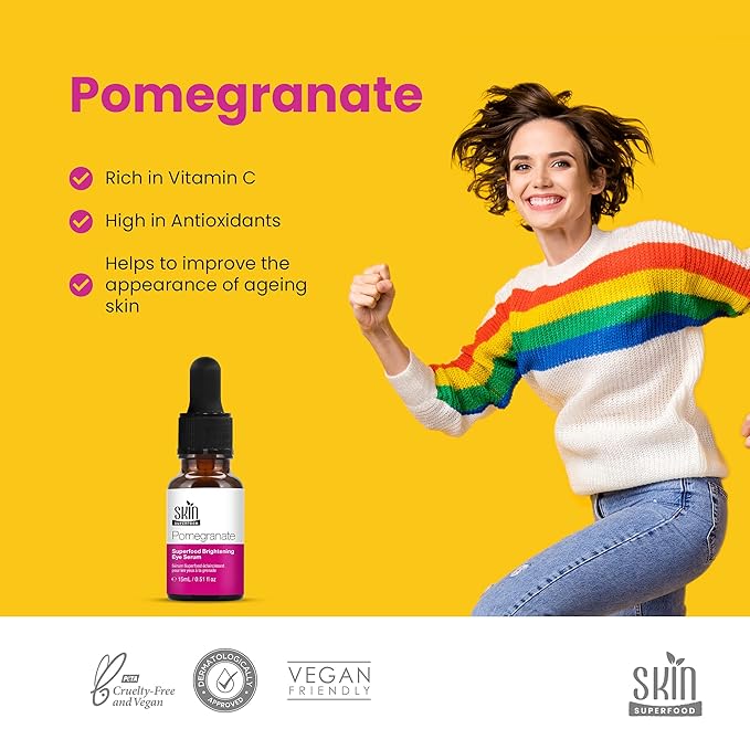 Pomegranate Superfood Brightening Oily Eye Serum 100% Natural and Vegan 0.53 Fl Oz (15ml)-GlimoraGlow