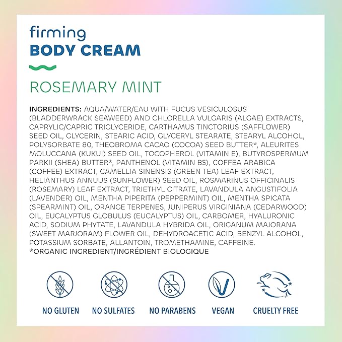 Seaweed Bath Co. Firming Body Cream - Rosemary Mint - Hydrating Hand and Body Lotion with Hyaluronic Acid - Toning Skin Moisturizer for Dry Skin - 6 oz (Pack of 2)-GlimoraGlow