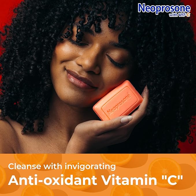 Neoprosone Skin Brightening Soap, 2.82 oz / 80 g, Hyperpigmentation Soap, Cleansing Bar, Fade Dark Spots on Knees, Elbows, Face, Private Areas, with Vitamin C and Castor Oil-GlimoraGlow