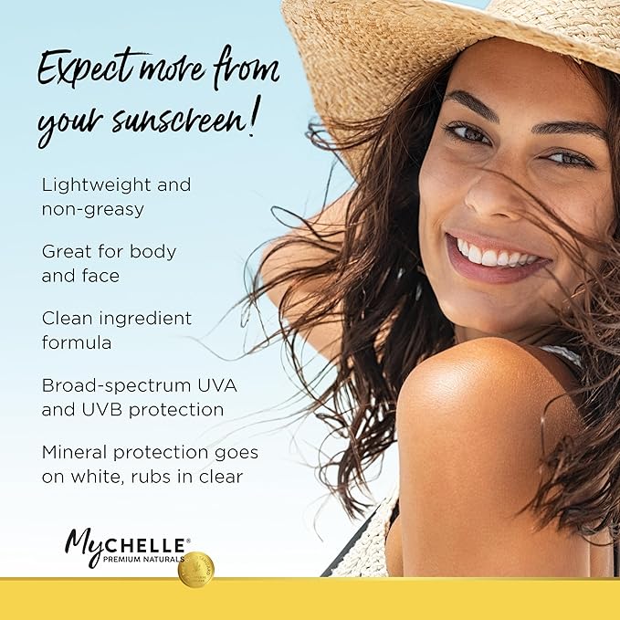 MyCHELLE Dermaceuticals Sun Shield SPF 28 Coconut (2.3 Fl Oz) - Soothing Reef Safe Sunscreen with Vitamin E and Aloe - Travel Size Zinc Sunscreen for Face and Body-GlimoraGlow