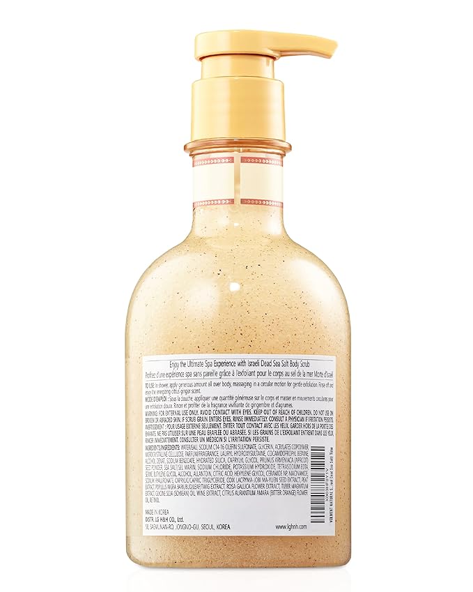 NATURAL SPA DEAD SEA SALT 2-in-1 BODY WASH & BODY SCRUB(13.53fl.oz) - Natural Exfoliating Salt Scrub for Deep Cleansing - Effective on Scars & Wrinkles - Moisturize Skin Polishes-GlimoraGlow