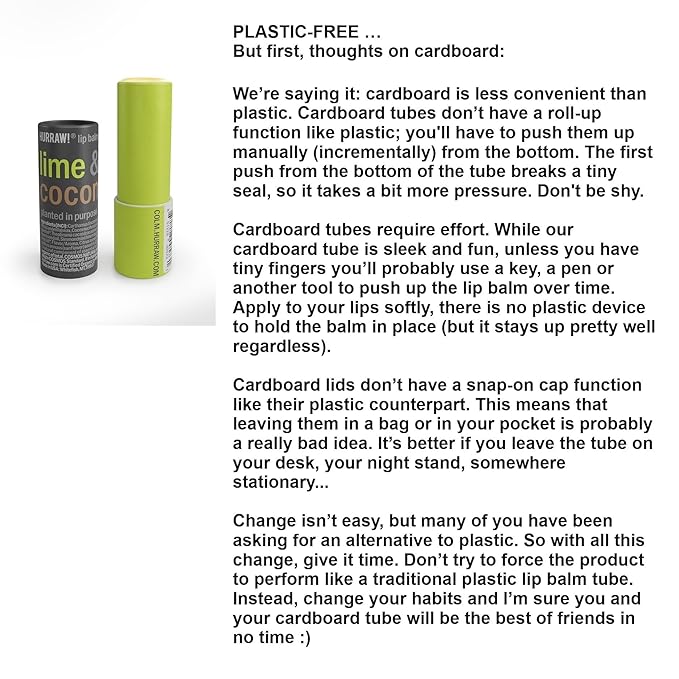 Hurraw! Lime & Coconut Lip Balm, 3 Pack: Plastic-Free with new cardboard push-up tube. Certified Organic, All Natural Origin, Vegan & Cruelty Free. Gluten Free. Bee, Shea, Soy & Palm Free. Made in USA-GlimoraGlow