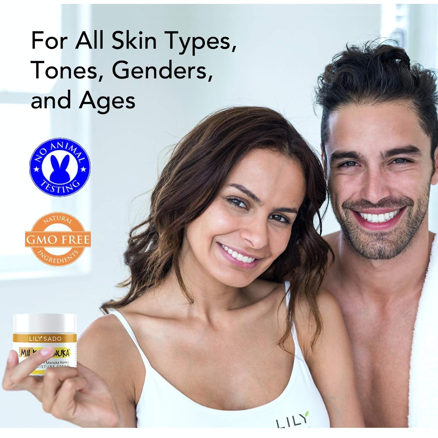 LILY SADO MILK+MANUKA™ Coconut Milk and Manuka Honey Natural Face Moisturizer - Non Greasy Organic Facial Cream with Cocoa Butter and Gotu Kola - Amazing Anti-aging Formula-GlimoraGlow