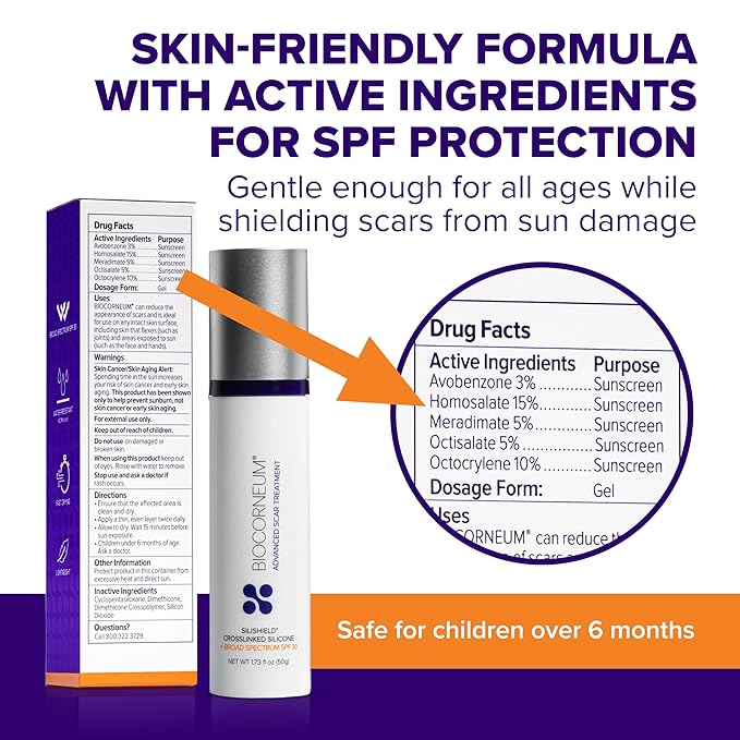 Advanced Scar Treatment with Silishield® & SPF 30 20g - Made in the USA, Fast-Drying, Water-Resistant Silicone Scar Gel - Surgeon Recommended for New & Old Scars - Suitable for Children Over 6 Months-GlimoraGlow