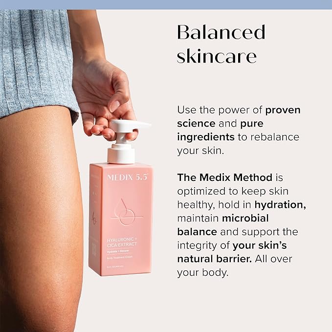 Medix 5.5 Hyaluronic Acid + Vitamin E Cream Body Lotion & Face Moisturizer | Hydrating Dry Skin Firming Lotion Minimizes Look Of Wrinkles, Stretch Marks, & Crepey Skin | Skin Care Products | 15 Fl Oz-GlimoraGlow