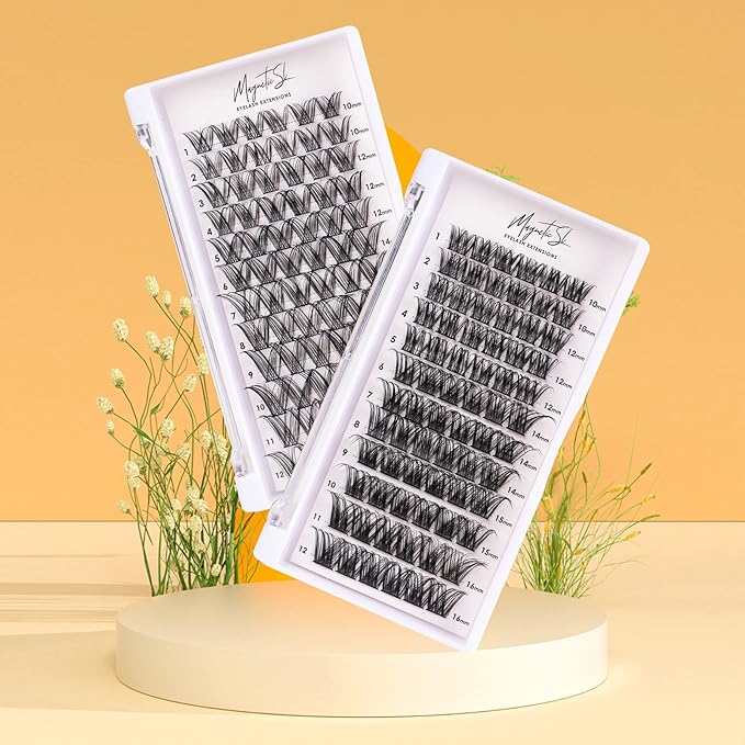 Cluster Lashes 72 Individual Lashes Clusters Eyelash Extensions False Eyelashes DIY Lash Extension Kit Reusable False Eyelashes Natural Look Mix 10-16mm C D Curl-DM01-GlimoraGlow