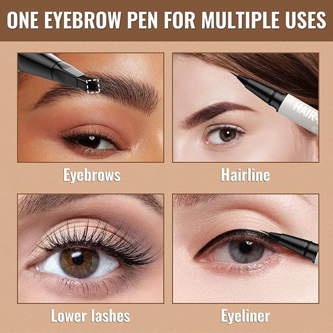 iMethod Eyebrow Pen - Eyebrow Pencil,2-in-1 Eyeliner Dual-Ended Microblading Eyebrow Pencil Long Lasting Waterproof Hair-Like Brow Pencil,with Eyebrow Brush,Eyebrow Pencils for Women,Grey-GlimoraGlow