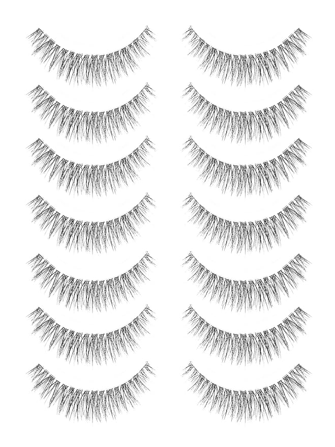 Natural Lashes Wispy Eyelashes 11MM Short Eye Lashes Pack 3D Volume Strip Lash Pack False Eyelashes Natural Look 7 Pair Siligli-GlimoraGlow