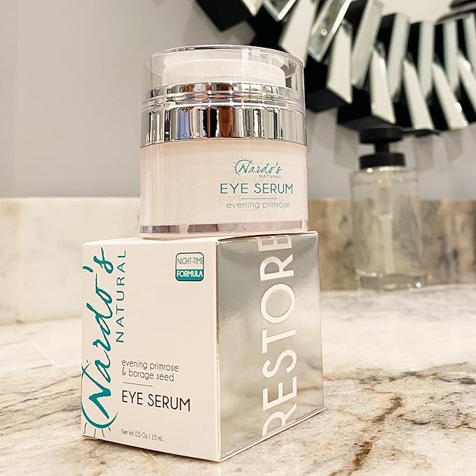 All Natural Anti-Aging Under Eye Cream, for Wrinkles, Dark Circles, Puffy Eyes, Smooth Skin, Moisture, Balance and Hydrate, Night Serum,.5 Oz Made in the USA by Nardo’s Natural Skin Care Products-GlimoraGlow