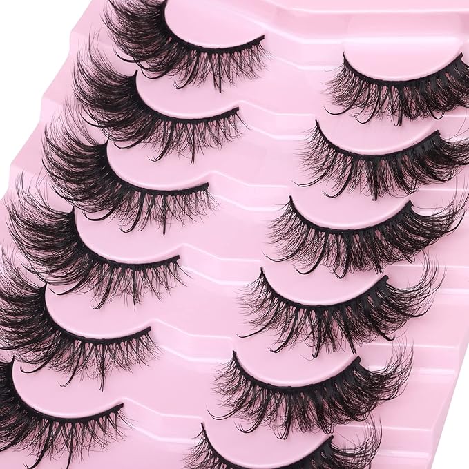 Fox Eye Lashes Wispy Faux Mink Lashes Volume Fairy Cat Eye Lashes That Look Like Extensions Spiky Fake Eyelashes Natural Look-GlimoraGlow
