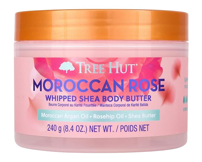 Tree Hut Moroccan Rose Whipped Shea Body Butter, 8.4oz, Lightweight, Long-lasting, Hydrating Moisturizer with Natural Shea Butter for Nourishing Essential Body Care-GlimoraGlow