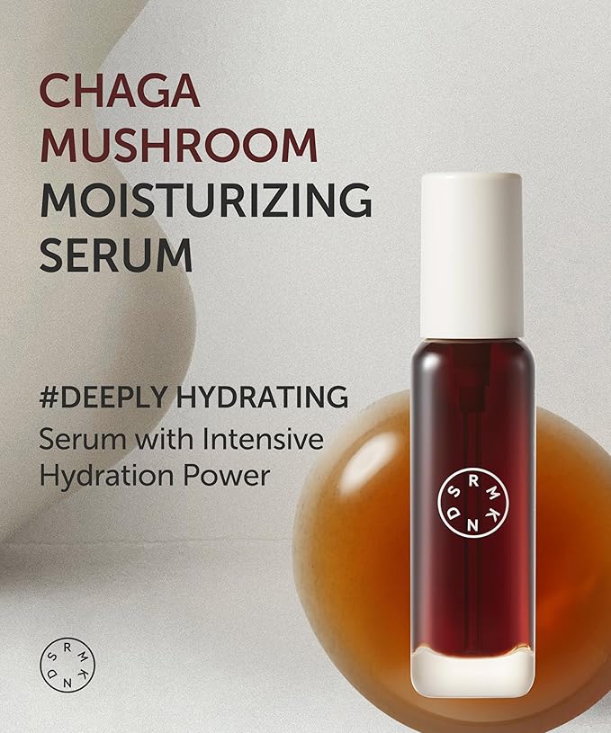 SERUMKIND Chaga Mushroom Serum for Korean Face Skincare - Beta Glucan Extract - Nourishing & Hydrating - Provides Deep Hydration for Extremely Dry Skin - Vegan & Cruelty-Free – 1.01 fl.oz.-GlimoraGlow