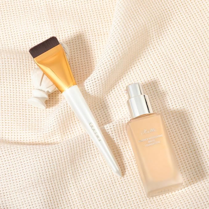 docolor Flat Foundation Brush for Liquid Makeup,Ultra Thin Liquid Foundation Brushes Premium Makeup Face Brush for Blending, Cream, Thin Foundation Brush Makeup Tool Face Foundation Flat Brush-GlimoraGlow