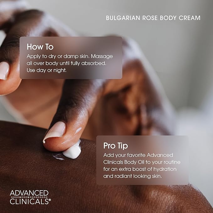 Advanced Clinicals Bulgarian Rose Lotion For Women | Rose Scented Vitamin C Body Lotion Cream | Anti Aging Vitamin E Moisturizer Body Butter Improves Look Of Sagging Dry Skin & Texture, 16 Oz, 2-Pack-GlimoraGlow