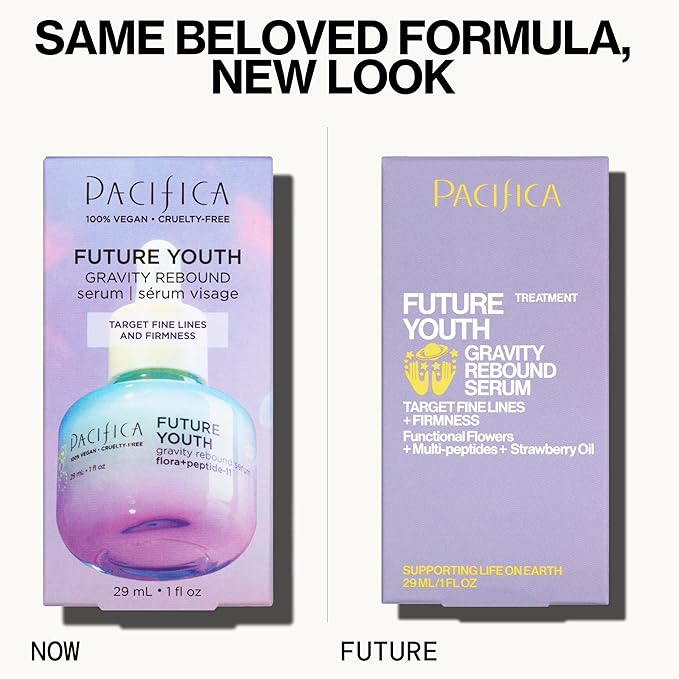 Pacifica Future Youth Gravity Rebound Face Serum – Multi-Peptide Firming Facial Serum for Fine Lines, Anti-Aging & Elasticity Vegan & Cruelty-Free Dermatologist Tested-GlimoraGlow