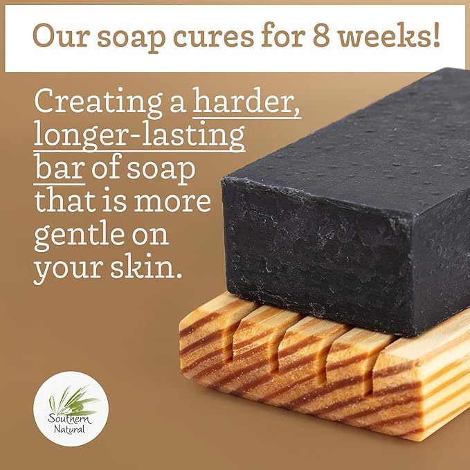 Southern Natural Activated Charcoal Soap Bar (3 Pack) Face and Body Soap For Sensitive Skin With Dead Sea Mud, Goat Milk & Peppermint Essential Oil-GlimoraGlow