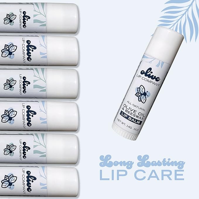 Hydrating Olive Oil and Peppermint Lip Balm with Mango Butter and Beeswax, 0.5 oz. Jumbo Tube, Clear Long Lasting Moisturizer for Dry, Cracked, Chapped Lips-GlimoraGlow