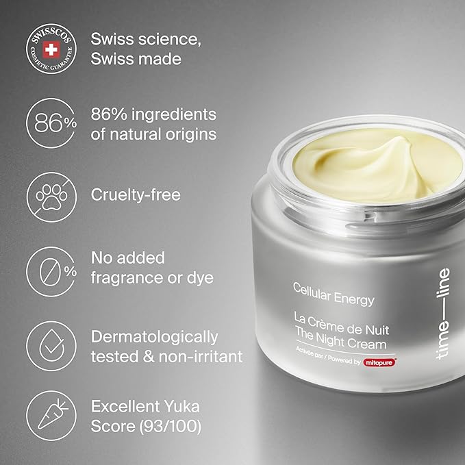 Timeline The Night Cream powered by Mitopure (Urolithin A) Helps skin regenerates overnight, clinically proven to boost skin hydration, significantly reduce wrinkles appearance. 1.69oz (50ml)-GlimoraGlow
