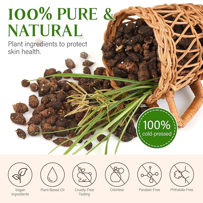 Cyperus Rotundus Oil,Cyperus Oil,Cyprus Rotundus Oil for Hair Removal,Cyperus Oil Natural, Soothing and gentle,Reducing Body Hair Growth,Smooth Skin & Hair Removal,60ml-GlimoraGlow