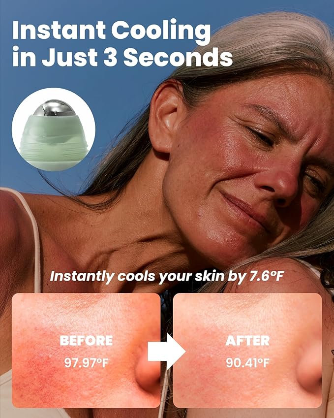 Ice Roll Serum | Cooling & Hydrating Roll-On Serum for Face, Puffy Eyes, Tannin & Panthenol for Pore Minimizing, Soothing, Facial Roller for Depuffing, Under Eye Bag Treatment | Korean Skin Care-GlimoraGlow