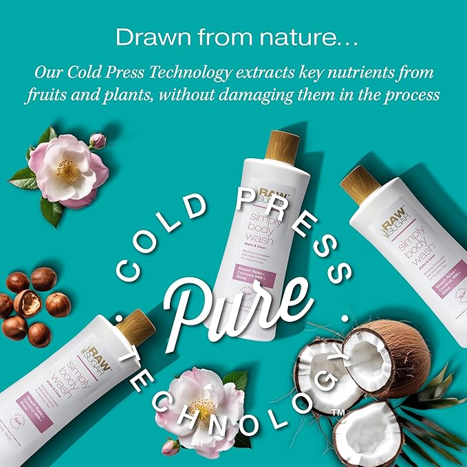 RAW SUGAR Simply Body Wash, Beach Rose + Coconut Milk + Shea (25 Fl Oz, Pack of 3) Sensitive Skin Bath Soap, Formulated without Sulfates & Parabens…-GlimoraGlow