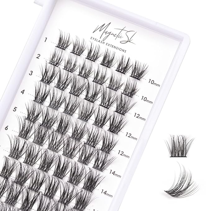 Cluster Lashes 72 Individual Lashes Clusters Eyelash Extensions False Eyelashes DIY Lash Extension Kit Reusable False Eyelashes Natural Look Mix 10-16mm C D Curl-DM06-GlimoraGlow