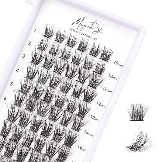Cluster Lashes 72 Individual Lashes Clusters Eyelash Extensions False Eyelashes DIY Lash Extension Kit Reusable False Eyelashes Natural Look Mix 10-16mm C D Curl-DM06-GlimoraGlow