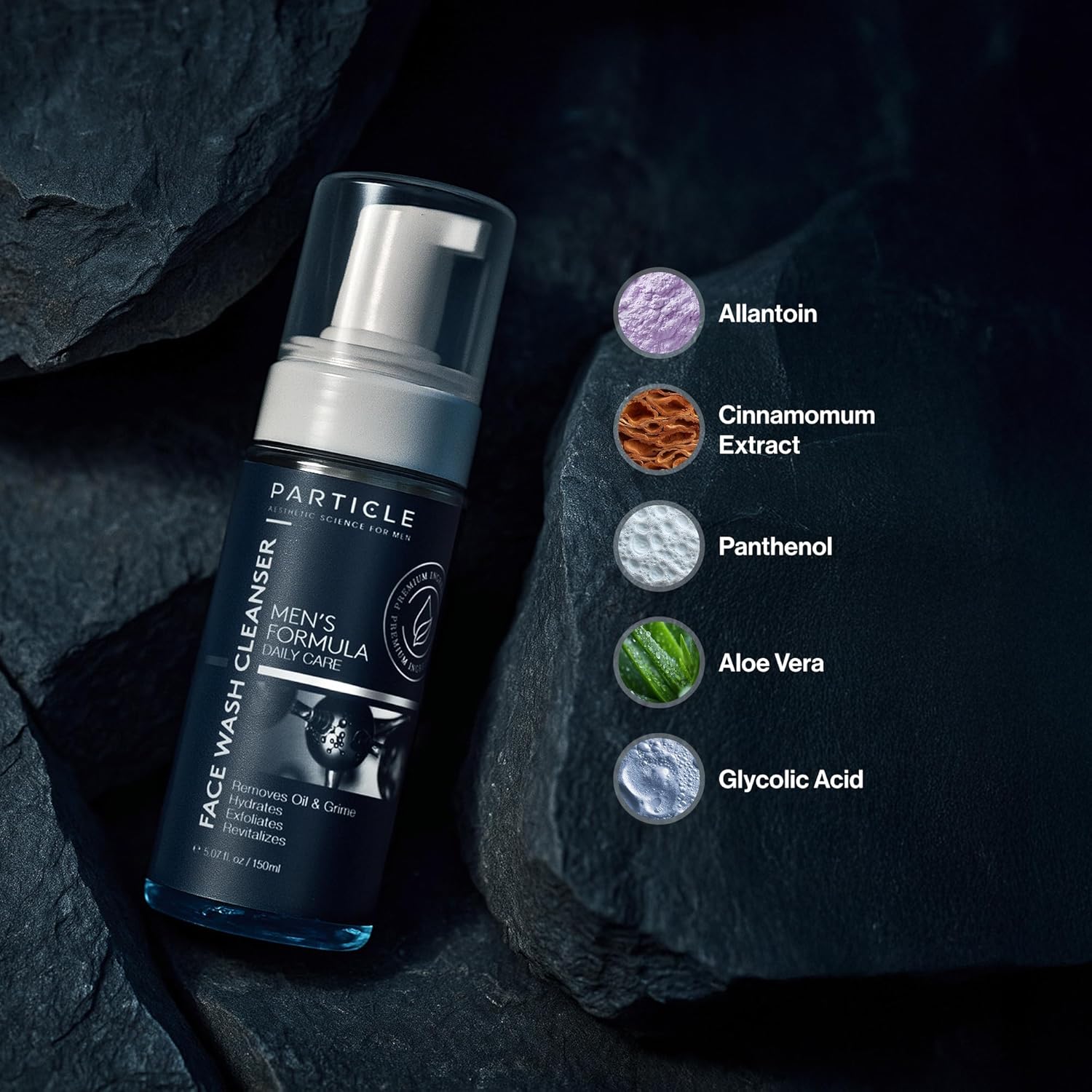 Particle Mens Face Wash - Anti Aging Face Cleanser for Men (5.07 Oz) - Daily Moisturizing Face Wash for Men - Revitalizes, Hydrates & Soothes, All Skin Types & All Ages-GlimoraGlow