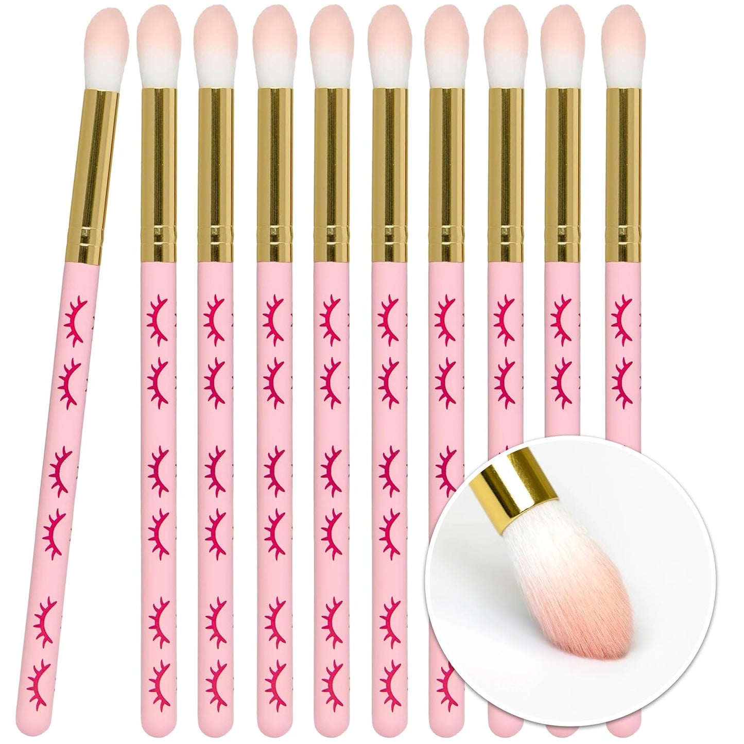 CURACORO Lash Shampoo Brushes Set, Eyelash Cleansing Brush For Cleansing Eyelash Extension, Soft and Comfortable Facial Makeup Remover Tools (Pink, Pack of 10)-GlimoraGlow