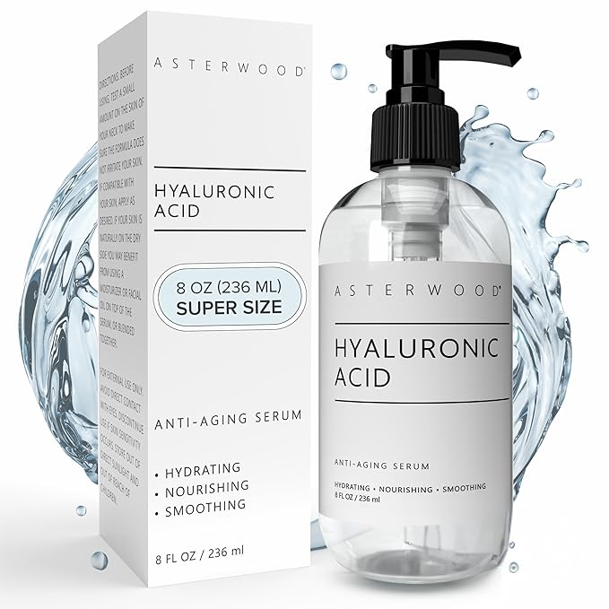 Asterwood Hyaluronic Acid Serum for Face - Plumping, Anti-Aging, Hydrating - Fragrance-Free - 8 Fl Oz-GlimoraGlow