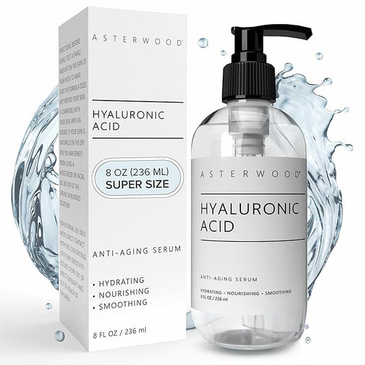 Asterwood Hyaluronic Acid Serum for Face - Plumping, Anti-Aging, Hydrating - Fragrance-Free - 8 Fl Oz-GlimoraGlow