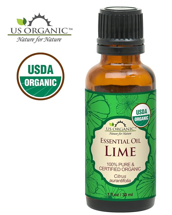 US Organic Lime Essential Oil - Certified Organic, Steam Distilled - W/Euro droppers (More Size Variations Available) (30 ml / 1 fl oz)-GlimoraGlow