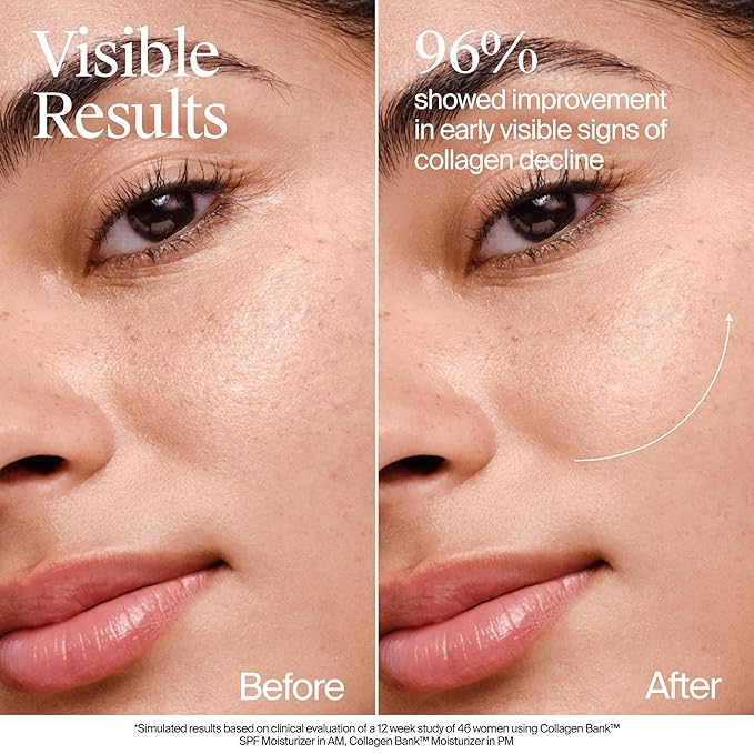 Neutrogena Collagen Bank Face Moisturizer, Broad Spectrum SPF 30 Anti-Aging Face & Neck Collagen Cream, Micro-Peptides, No White Cast 2 fl oz & Trial Size Hydro Boost Facial Cleanser, 0.5oz-GlimoraGlow