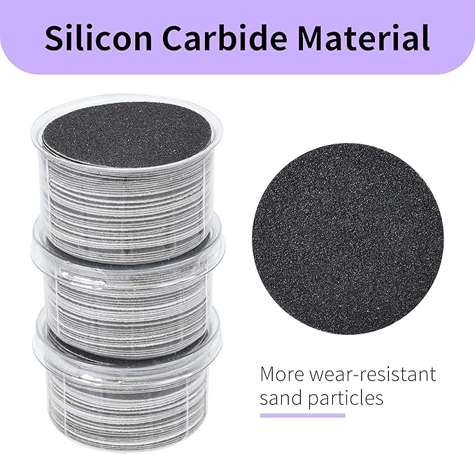 120PCS Coarse 80 Grit Replaceable Sandpaper Discs for Electric Foot Callus Removers - 42mm Heavy-Duty Foot File Refills - Fast Dead Skin & Callus Removal-GlimoraGlow