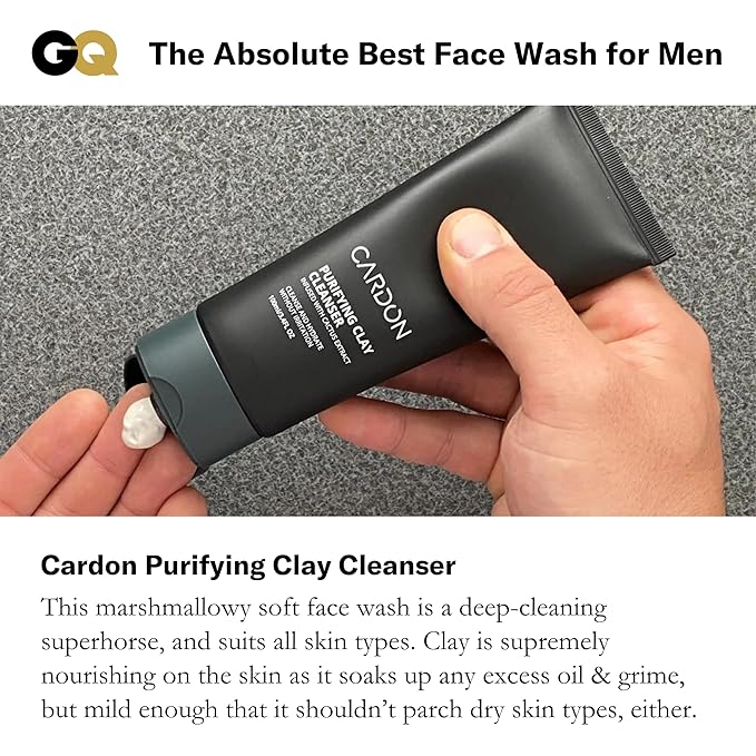 Cardon Men's Deep Pore Cleaning Clay Face Wash, 4x Better Than Charcoal, Oily, Acne-Prone Skin | Korean Premium Skin Care | Remove Face Oil & Dirt, (1 CT)-GlimoraGlow