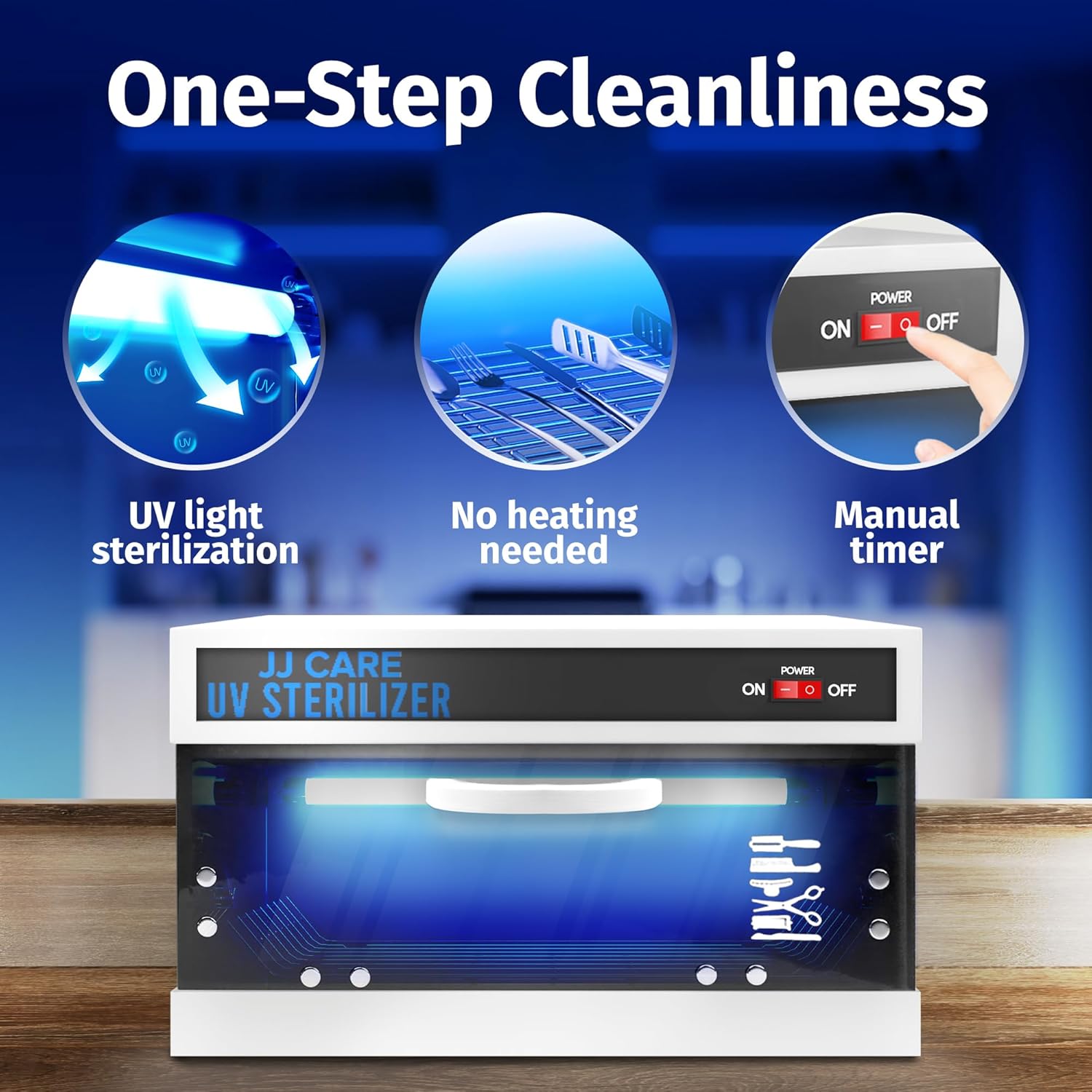 JJ CARE UV Sanitizer Cabinet – 8L Capacity, Manual Timer, Professional Tabletop UV Sanitizer Cabinet for Salon, Spa, Office & Home Use, 99% Sanitization Efficiency-GlimoraGlow