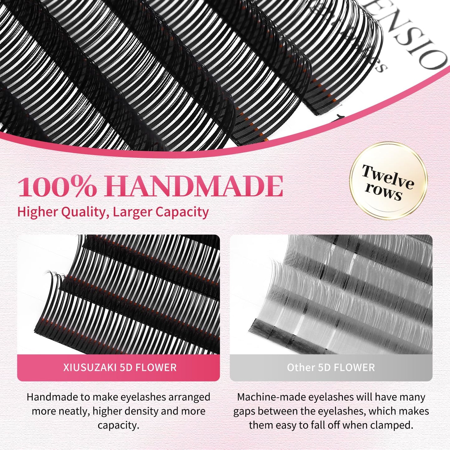 5D Flower Lash Extensions Spikes Lashes 0.07 Matte Black C Curl Lashes Mix 8-15mm Eyelash Extension Lash Trays Professional Use(5D Flower,0.07-C,8-15mm)-GlimoraGlow