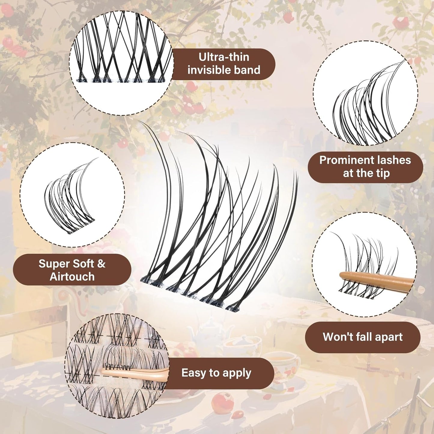 JMS&JMS Super Thin Band Eyelash Clusters Reusable Soft & Comfortable (Flora,8-18mix)-GlimoraGlow