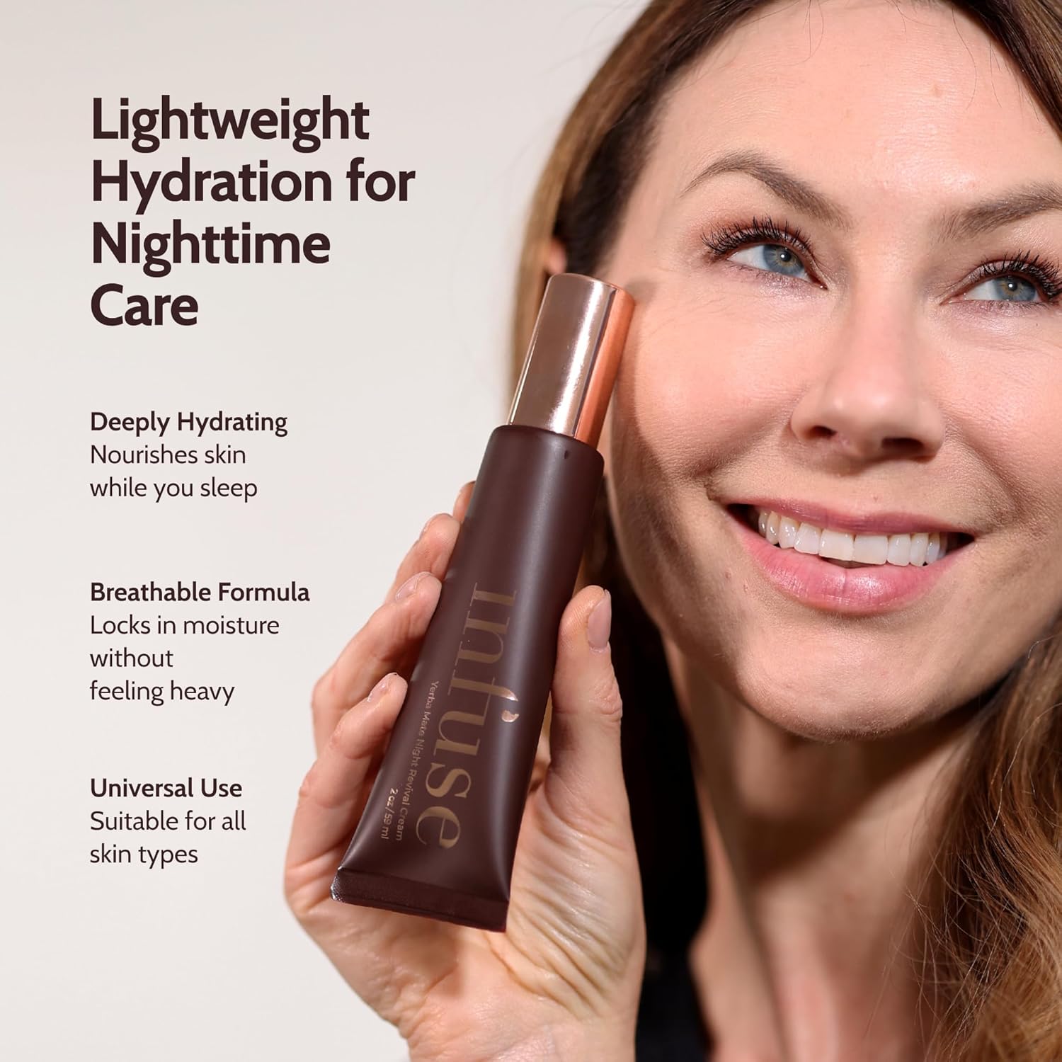 Infuse Night Cream for Women Anti-Aging – Hydrating Antioxidant Revival Cream with Yerba Mate – Anti-Aging Night Moisturizer for Mature Skin, 50ml-GlimoraGlow