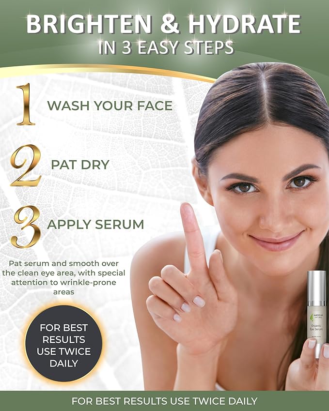 Blend Organic Eye Serum For Bags Under Eyes - Dark Eye Circle Remover with Eyebright Extract - Under Eye Serum For Dark Circles and Puffiness - Anti Aging Eye Cream For Women (0.5Oz)-GlimoraGlow