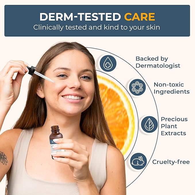 Vitabri Vitamin C Serum for Face – Brightening & Anti-Aging Formula with Vitamin C, Ferulic Acid & Botanicals – Hydrating Serum for Dark Spots, Tone & Fine Lines – 1 Fl Oz-GlimoraGlow