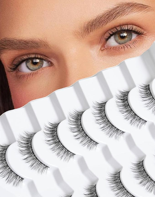 Onlyall Lashes Mink False Eyelashes Natural Wispy Lashes Soft Faux Mink Lashes Fluffy False Lashes DK72-GlimoraGlow