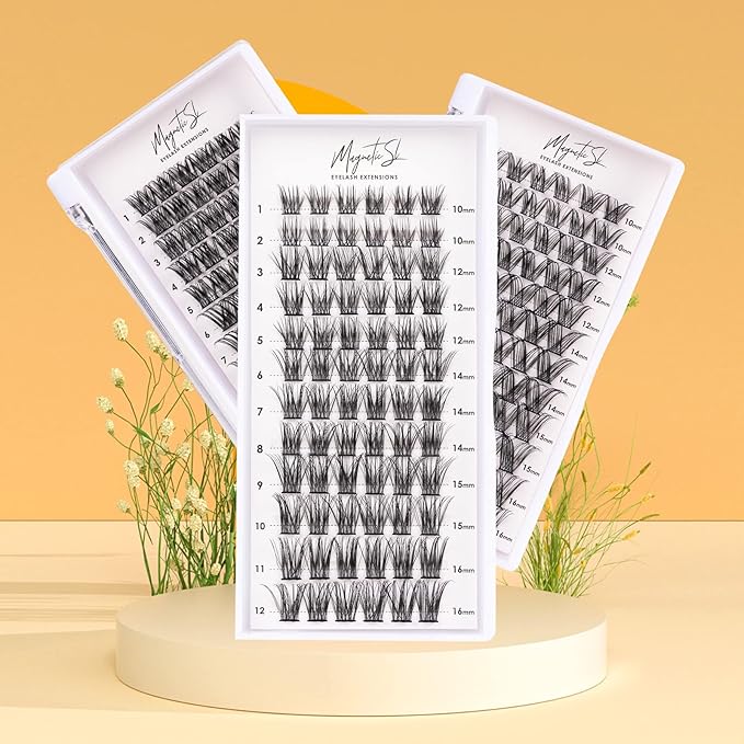 Cluster Lashes 72 Individual Lashes Clusters Eyelash Extensions False Eyelashes DIY Lash Extension Kit Reusable False Eyelashes Natural Look Mix 10-16mm C D Curl-DM06-GlimoraGlow