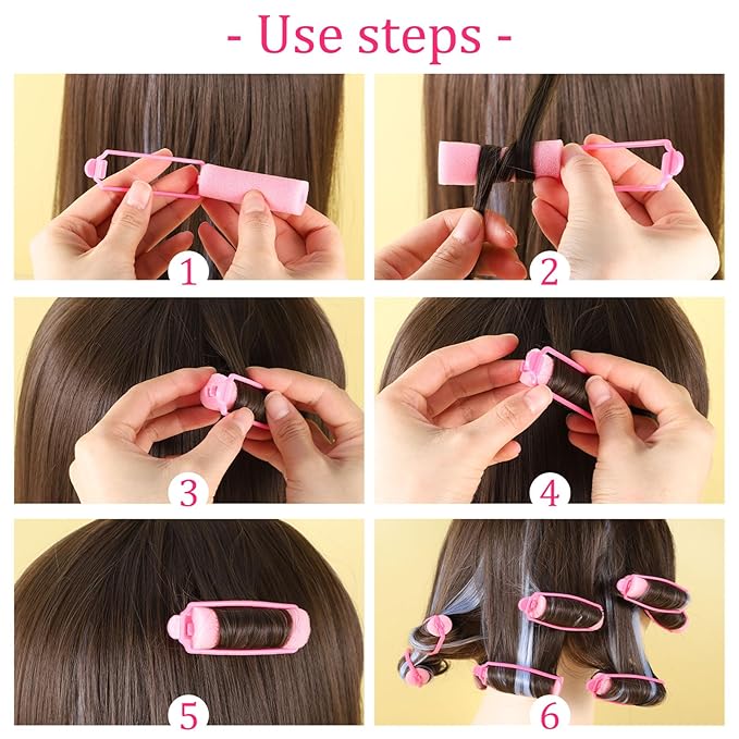 12 Pcs Foam Sponge Hair Rollers 2.4 Inch Hair Curlers to Sleep In Soft Sleep Rollers for Curls Style Heatless Curler Hair Christmas Party Hairstyles-GlimoraGlow