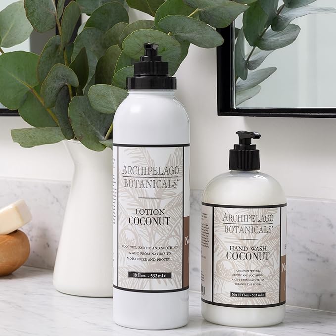 Archipelago Botanicals Coconut Moisturizer, Nourishing Coconut Body Lotion for Hydrated, Vibrant Skin, Paraben Free, Phthalate Free, 18 oz-GlimoraGlow