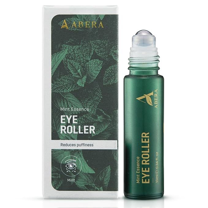 Abera Eye Roller Serum with Mint Essence, Vitamin C and Peptides - Energizing Serum for Dark Circles and Puffiness, Fine Lines Serum, 0.34 fl oz-GlimoraGlow